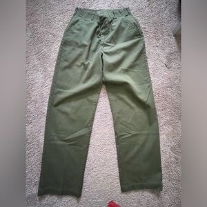 Skateboarding Dark Green Pleated Trousers